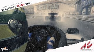 ASSETTO CORSA Ayrton Senna Toleman TG184 wet race at Monaco 1984 [upl. by Llebasi432]