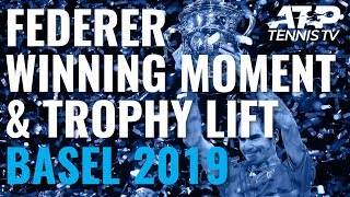 Roger Federer Winning Moment Trophy Lift amp Crying  Basel 2019 [upl. by Keele198]