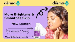 Derma Co 15 Vitamin C Face Serum Review Brightens amp Smoothes Skin  Minimizes Pores  Radiant skin [upl. by Elletnohs]