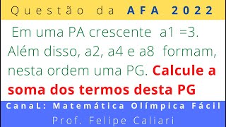 PA e PG  Progressões aritméticas e Progressões geométricas  Questão da AFA 2022 [upl. by Rede]