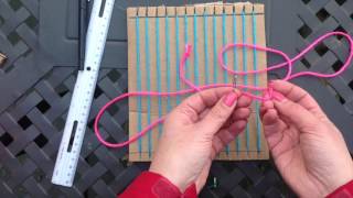 Weaving on a Cardboard Loom part 1 [upl. by Atirehs]