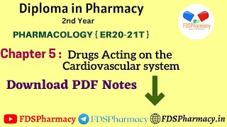 CH  5 Drugs Acting On Cardiovascular System  Pharmacology DPharma 2st Year Notes [upl. by Artenehs]