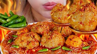 PEDAS ANGKER❗️😈 ASMR BAKSO SOUN KUAH PEDAS🔥 SPICY BEEF MEATBALL AND GLASS NOODLE [upl. by Sirret391]