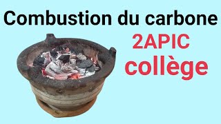 Combustion du carbone expérience 2 AC physique chimie collège [upl. by Ateikan]