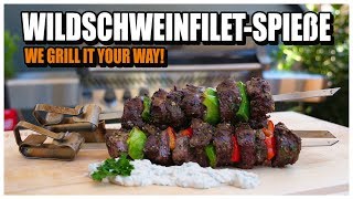 We Grill It Your Way Zuschauer Rezept  Wildschweinfilet Spieße mit PreiselbeerSenf Dip [upl. by Alonzo429]