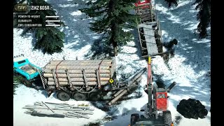 SnowRunner Difficult Logging Mission [upl. by Anitsyrhk]