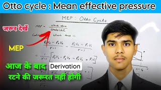 Otto cycle  Mean effective pressure derivation  PV diagram full concept polytechnic iert [upl. by Yrahca992]