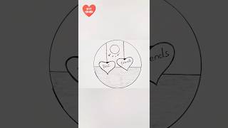 best friend circle drawing easy to draw drawing trending pencildrawingtechniquesarte [upl. by Aivun]