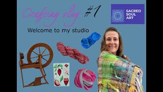 Welcome to my art studio handspun weaving artstudiovlog crochet artwork [upl. by Macleod]