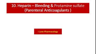 Anticoagulants10Heparin Induced Bleeding amp Protamine sulfate [upl. by Rosecan]