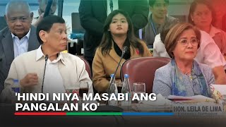 Duterte gestures a punch at de Lima during House quad comm probe  ABSCBN News [upl. by Schuler398]