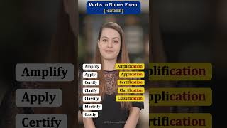 Verbs to Nouns cation Forms  Learn English Vocabulary shrots [upl. by Ennair]