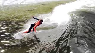 Surfing in Wavegarden with Reubyn Ash surf school Widemouth bay Bude Cornwall [upl. by Assirac47]