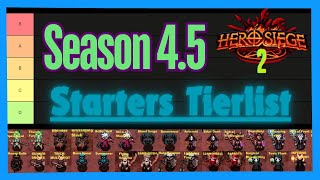 Season 45 Starters Tierlist  Hero Siege 2 [upl. by Eeznyl543]