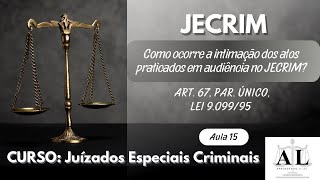 Juizado Especial Criminal JECRIM  Artigo por artigo  Art 67 parágrafo único da Lei 909995 [upl. by Rind]