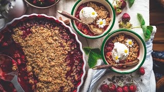 Strawberry Rhubarb Crumble Recipe [upl. by Intyrb971]