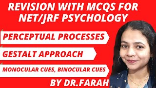 Perceptual processes  Gestalt approach Monocular cues binocular cues  Psychology for NETJRF [upl. by Christean]