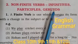 NONFINITE VERBS Infinitives Participles Gerunds English Grammar 9th amp 10th Explanation in Hindi [upl. by Lareneg]