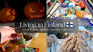 Living in Finland Vlog 16 🇫🇮 Grocery Shopping with Prices  Halloween  First Snow  New House [upl. by Onitsuaf161]