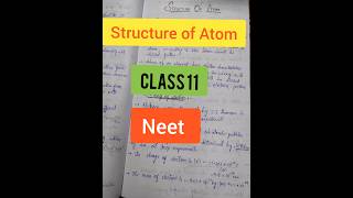 Structure Of Atom Class 11  Neet  shorts shortvideo viralvideo [upl. by Scrogan]