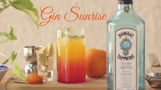 Gin Sunrise  Easiest GIN Cocktails to Make at home  Bombay Sapphire Cocktail [upl. by Neetsyrk]