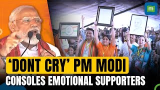 PM Modi Notices ‘Tears Of Joy’ Of Young Supports  Accepts Gifts From Fans [upl. by Eelanaj45]