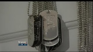 Vets make dog tags for fallen comrades [upl. by Nemsaj363]