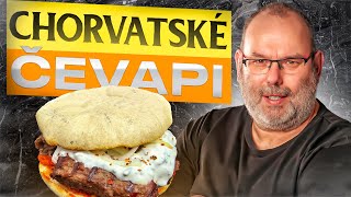 Chorvatské čevapi s chlebem somun  Balkánský burger 445 [upl. by Anneiv]