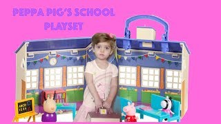 Unboxing Peppa Pigs School Playset with Zoe Zebra amp Madame Gazelle [upl. by Hearsh672]