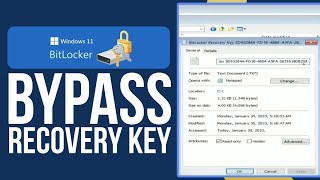 How To Bypass The BitLocker Recovery Key On Windows 11  Complete Tutorial Step By Step [upl. by Htirehc854]