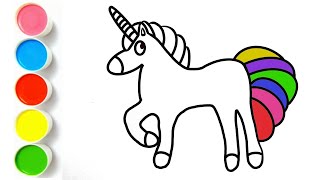 How to Draw Unicorn Painting for Kids [upl. by Ertnom]