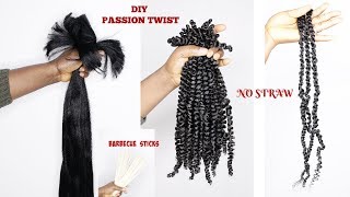 DIY NO STRAW PASSION TWIST USING STRAIGHT BRAIDING HAIR OGC [upl. by Trainer228]