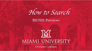 How to Search BIOSIS Previews [upl. by Wichman]