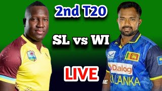 SL vs WI 2nd T20 WI vs SL 2024 Live Score [upl. by Nyliac]