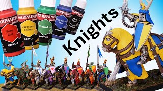 Bretonnian Knights of the Realm Painted with Warpaints Fanatic from The Army Painter [upl. by Maritsa898]