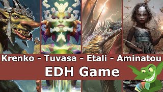 Krenko vs Tuvasa vs Etali vs Aminatou EDH  CMDR game play for Magic The Gathering [upl. by Dacie860]