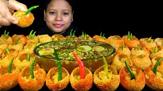 ASMR EATING SPICY PANI PURI CHALLENGE  GOLGAPPA CHALLENGE  FUCHKA CHALLENGE  PANIPURI EATING ASMR [upl. by Oirazan338]