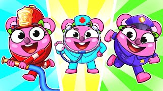 FireGirl DoctorGirl and PoliceGirl Song 🚒🚑🚓  Funny Kids Songs 😻🐨🐰🦁 And Nursery Rhymes by Baby Zoo [upl. by Lajes]