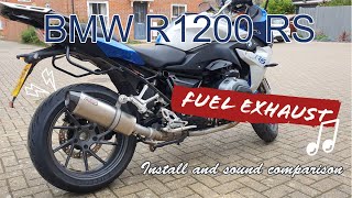 FUEL vs OEM exhaust BMW R1200RS  Sound comparison and installation [upl. by Ahseinat]