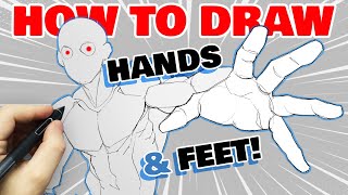 How I draw simple HANDS and FEET  tutorial  YouTube Art School [upl. by Anitnerolf]