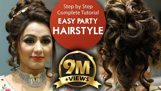 Easy Party Hairstyle Tutorial  Step By Step Bridal Hair Tutorial Video  Krushhh by Konica [upl. by Graaf550]