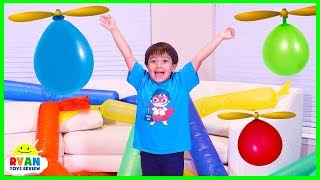 Helicopter Balloon Race with Ryan ToysReview [upl. by Helm740]