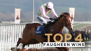 FAUGHEEN THE MACHINE FOUR OF HIS BEST WINS INCLUDING KEMPTON PARK AND CHELTENHAM [upl. by Wrigley641]