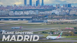 MADRID BARAJAS PLANE ACTION  Landings airport ground traffic and takeoffs [upl. by Pravit]