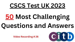 CSCS Test UK  50 New QampA  CSCS Card UK 2023  CITB health and safety Test 2023  CSCS Mock Test [upl. by Anyek]