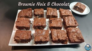 Recette facile du BROWNIE aux NOIX et au CHOCOLAT 🍫 🟫 🧱 🤎 😋 [upl. by Neelcaj]