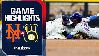 Mets vs Brewers NL Wild Card Game 3 Highlights 10324  MLB Highlights [upl. by Mihcaoj174]