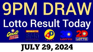 Lotto Result Today 9pm Draw July 29 2024 Swertres Ez2 PCSO Live Result [upl. by Willy]