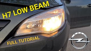 Opel Astra J H7 Headlight Bulb Replacement DipLow Beam  Full Tutorial [upl. by Colwin]