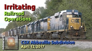 4q Irritating Railroad Operations CSX Abbeville Sub 04122017 ©mbmars01 [upl. by Jovitta]